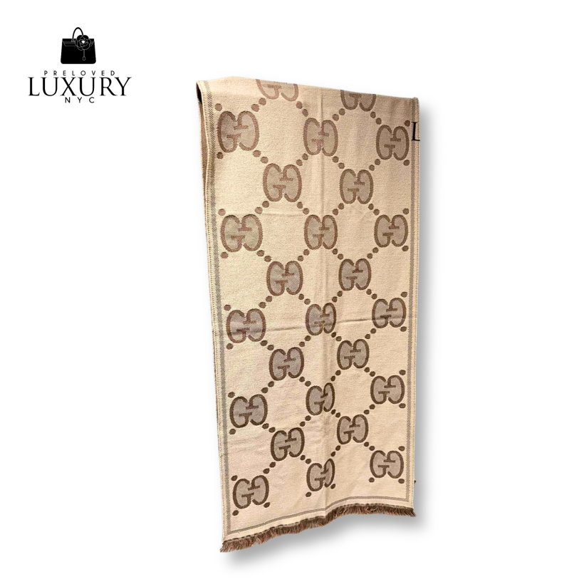 GUCCI GG Jacquard Scarf Wool
