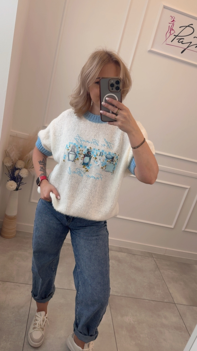 NOWOŚĆ – UROCZY SWETEREK Z MOTYWEM OWOCOWYM 14416