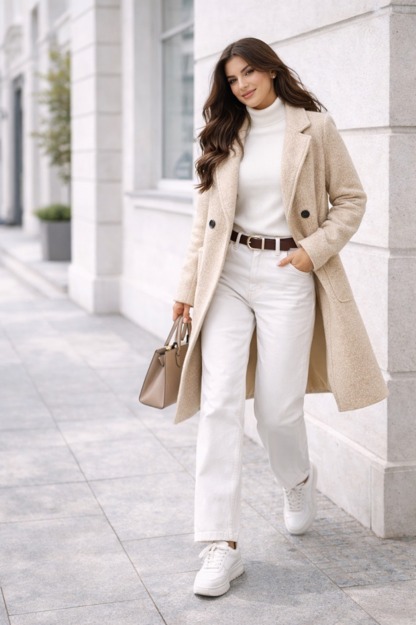 Płaszcz z bukli beżowy 