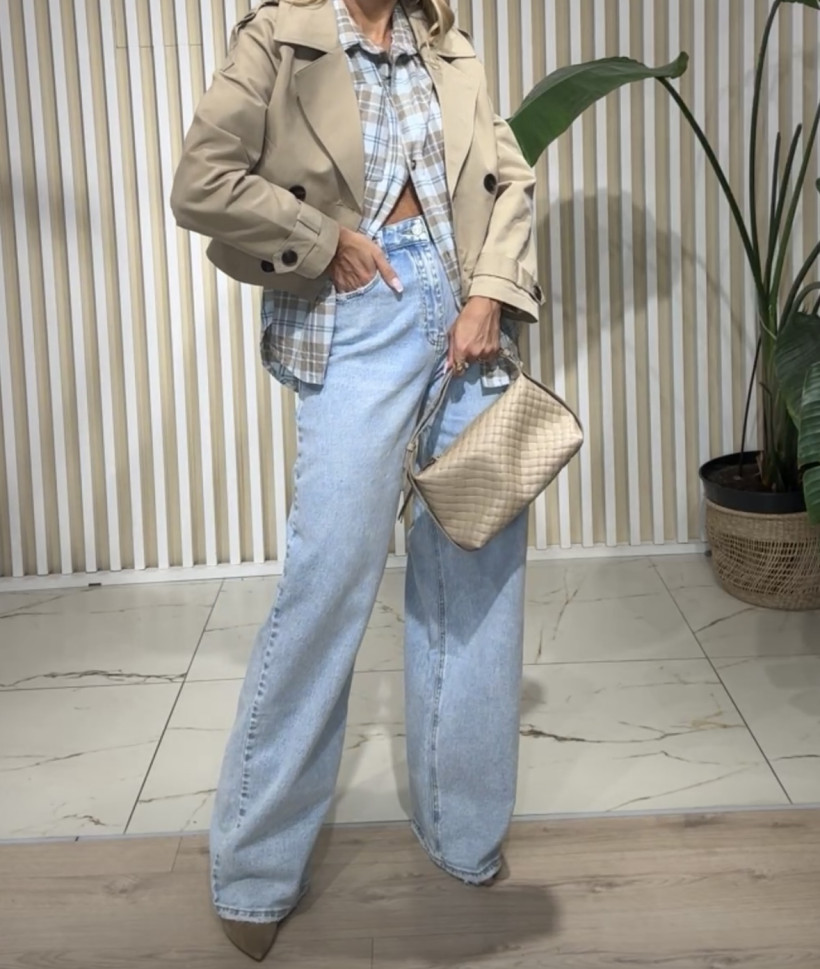 QH SPODNIE JEANS JASNE BAGGY