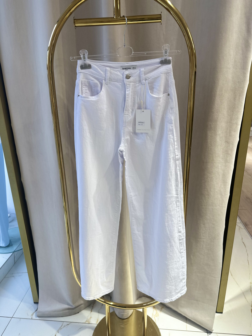 SARAH SPODNIE JEANS WIDE LEG BIEL