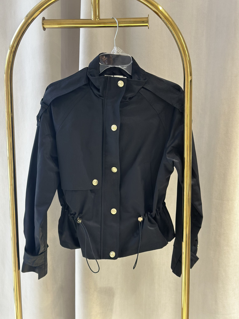 SOFTY KURTKA MATERIAŁOWA ZŁOTE GUZIKI CZERŃ