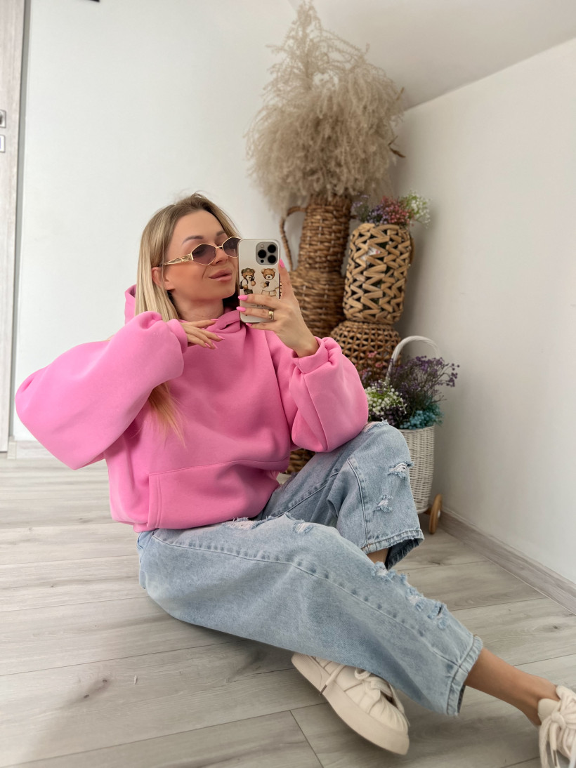 Bluza OVERSIZE cukierek jasny