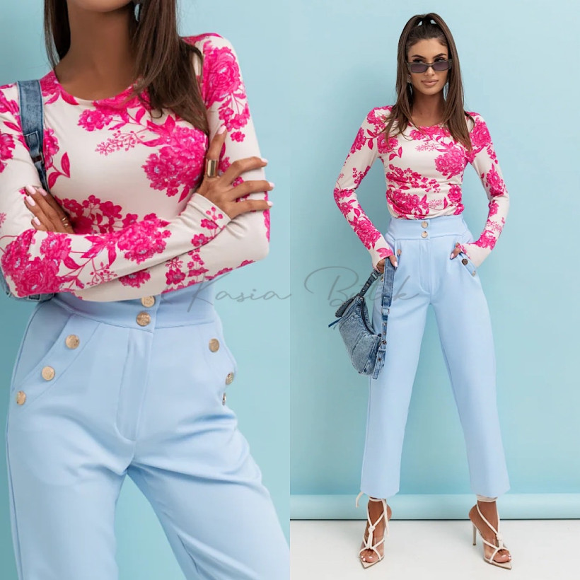 Spodnie Cygaretki Kay Baby Blue