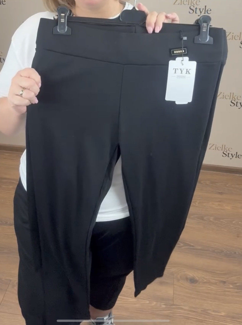 Leginsy szeroka guma gładkie - ( 4xl/5xl ) - 7532 - czarne