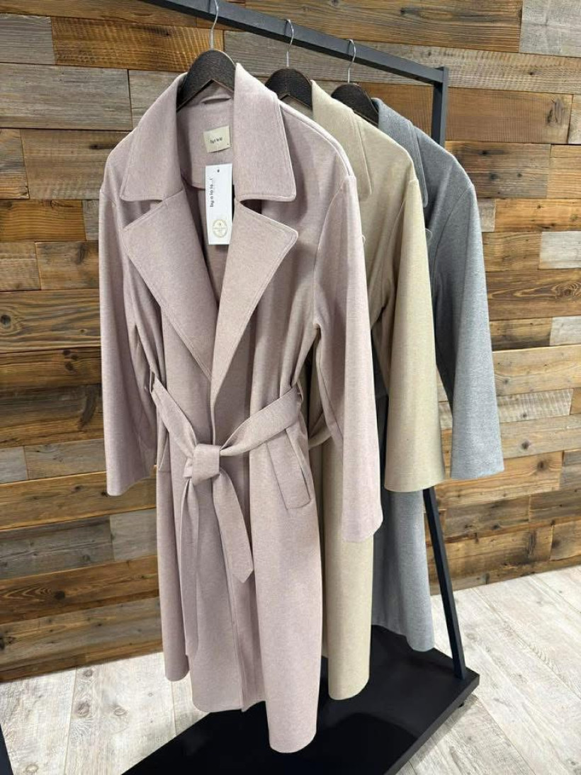 By o la la..! płaszcz oversize z paskiem