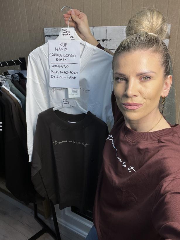 NAPIS megi bluzka dlugi rekaw napis prosecco rozmiar s/m, rozne kolory