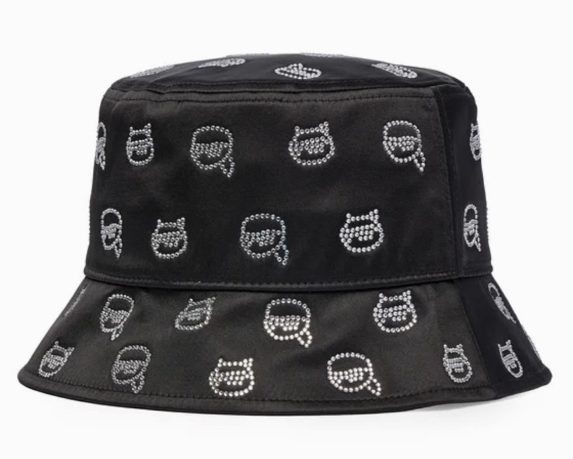 Kapelusz Karl Lagerfeld cyrkonie czarny