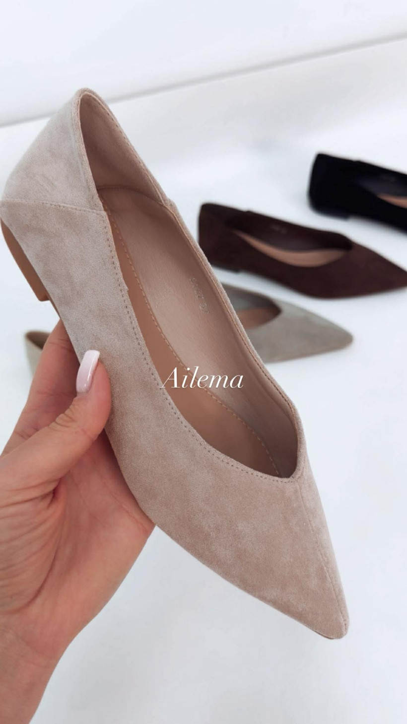 Eleganckie buty zamsz RY97 w szpic