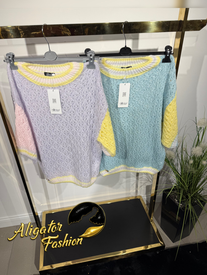 Sweter alpaka ażur 