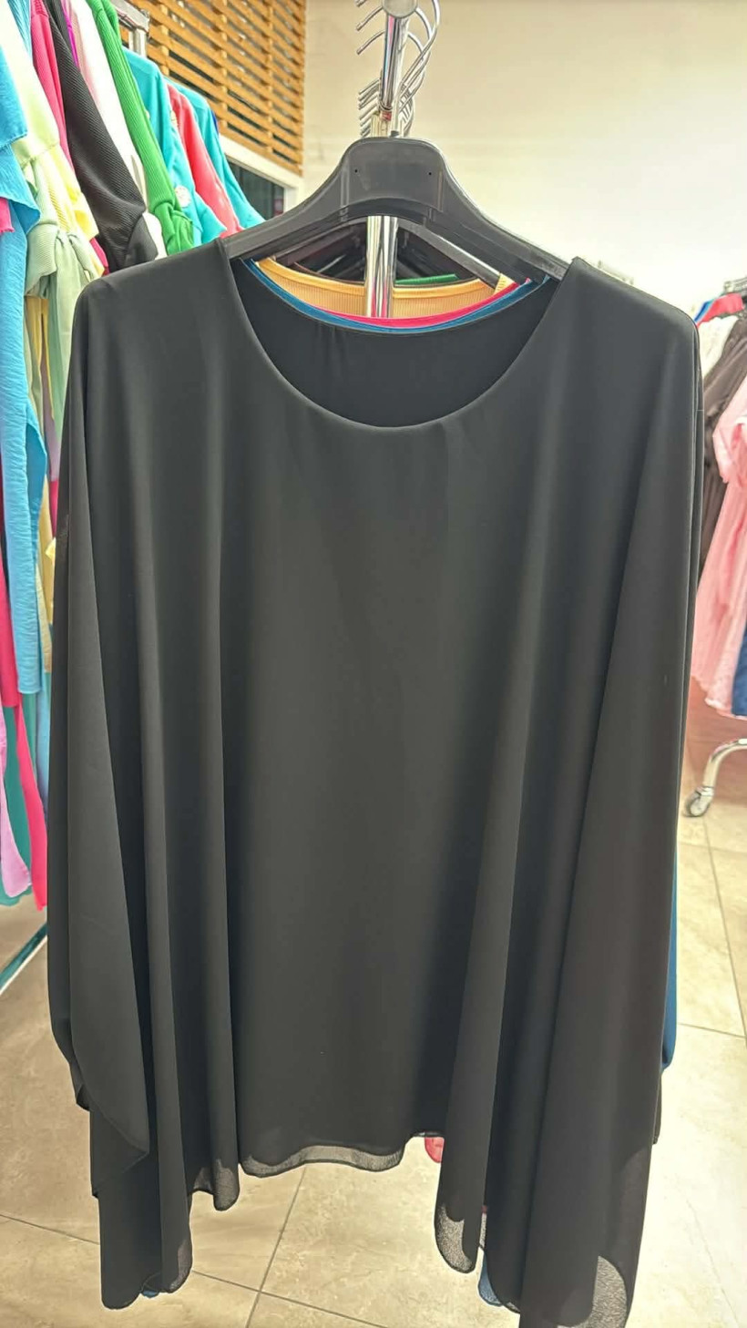 Italia nr.9 - Tunika  jednokolorowa oversize - czarny