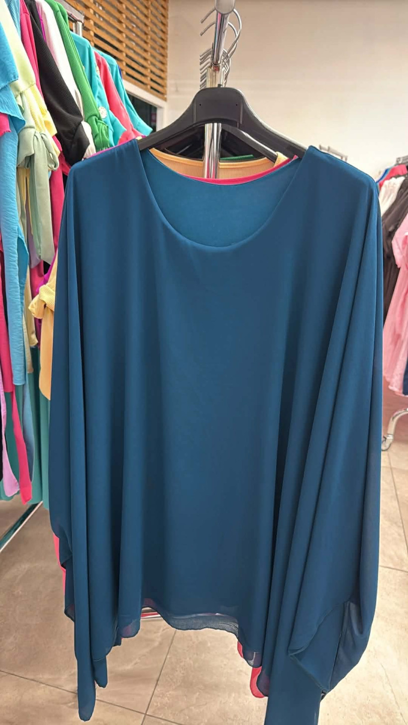 Italia nr.9 - Tunika  jednokolorowa oversize - morski