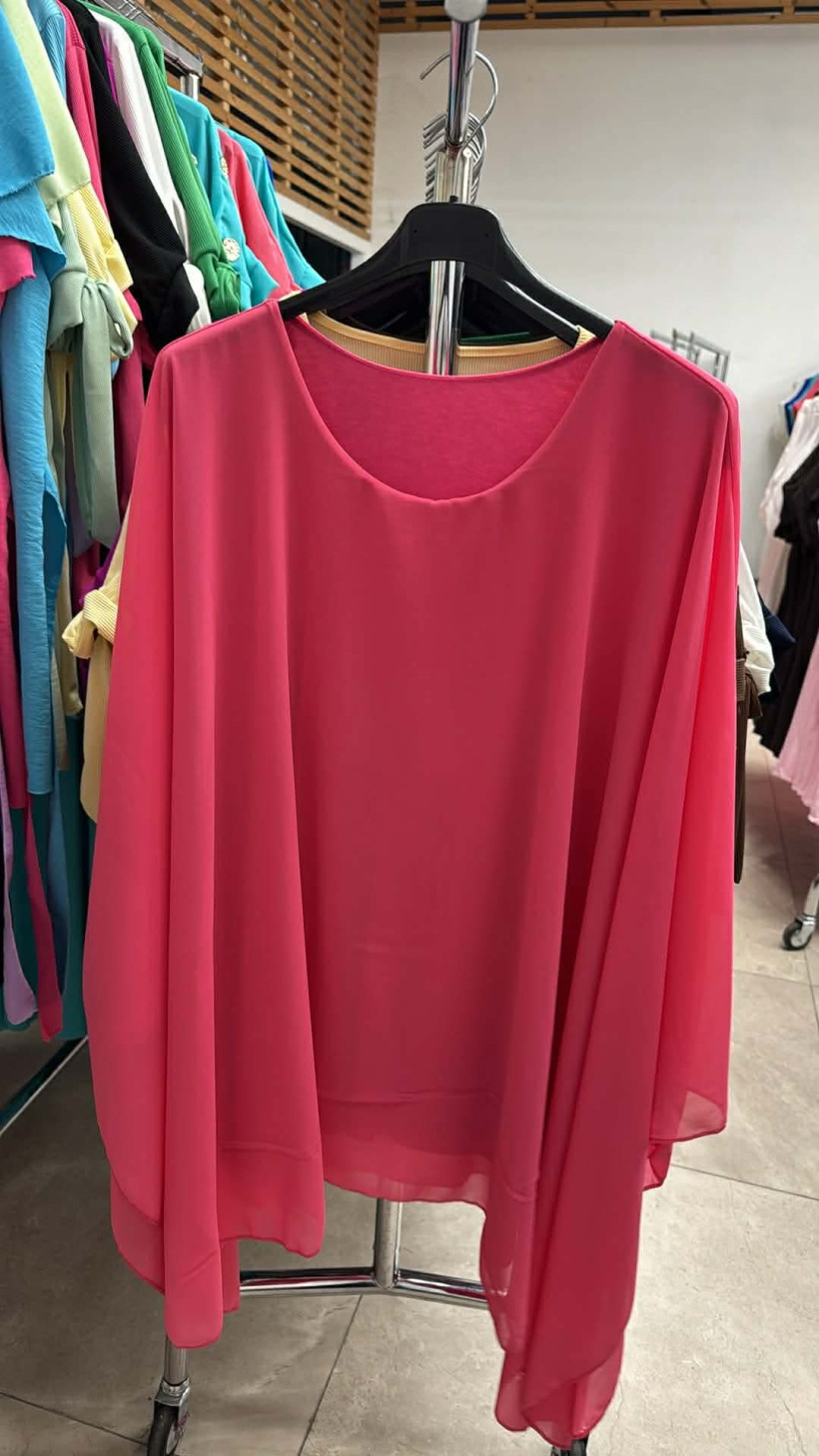 Italia nr.9 - Tunika jednokolorowa oversize - koral