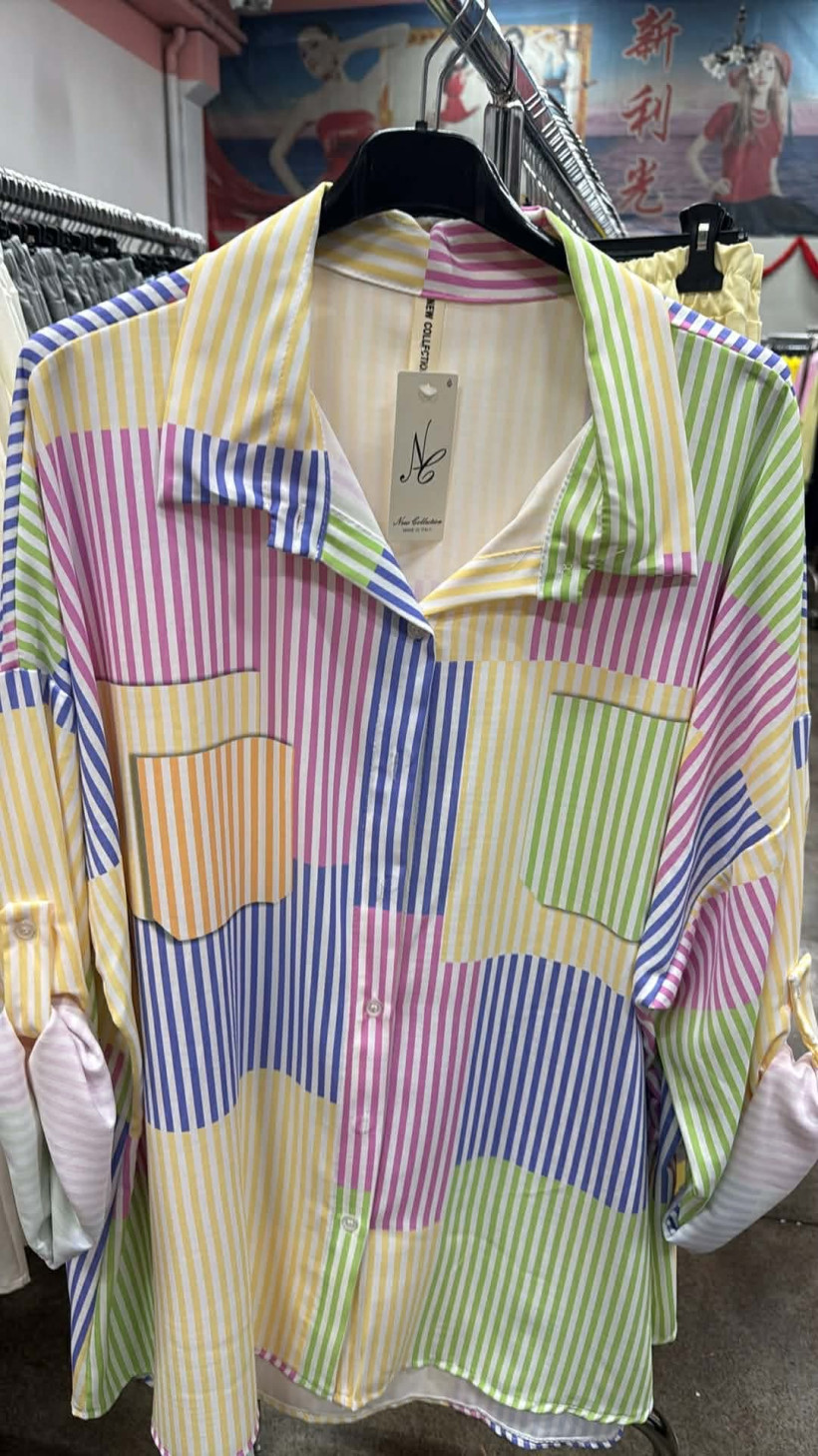 Italia nr.9 - Koszula kolorowa w paski - żółty