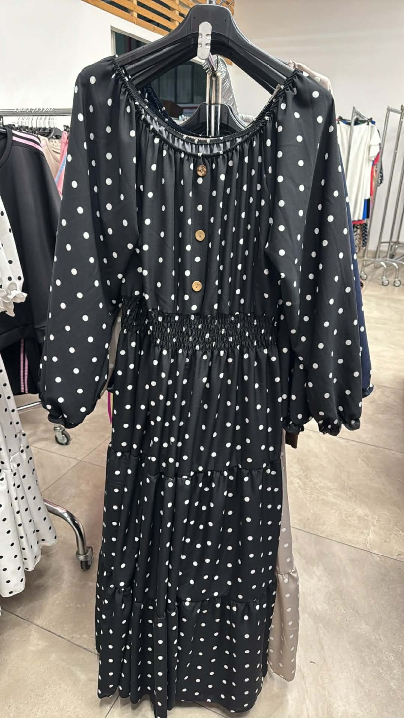 Italia nr.9 - Sukienka wzorzysta, hiszpanka - 5629 - czarna 