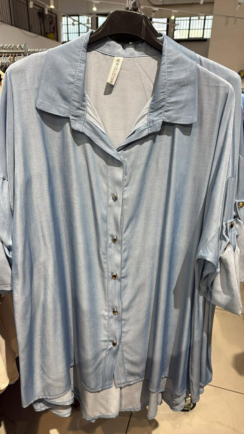 Italia nr.9 - Koszula  jednokolorowa rozpinana - jasna