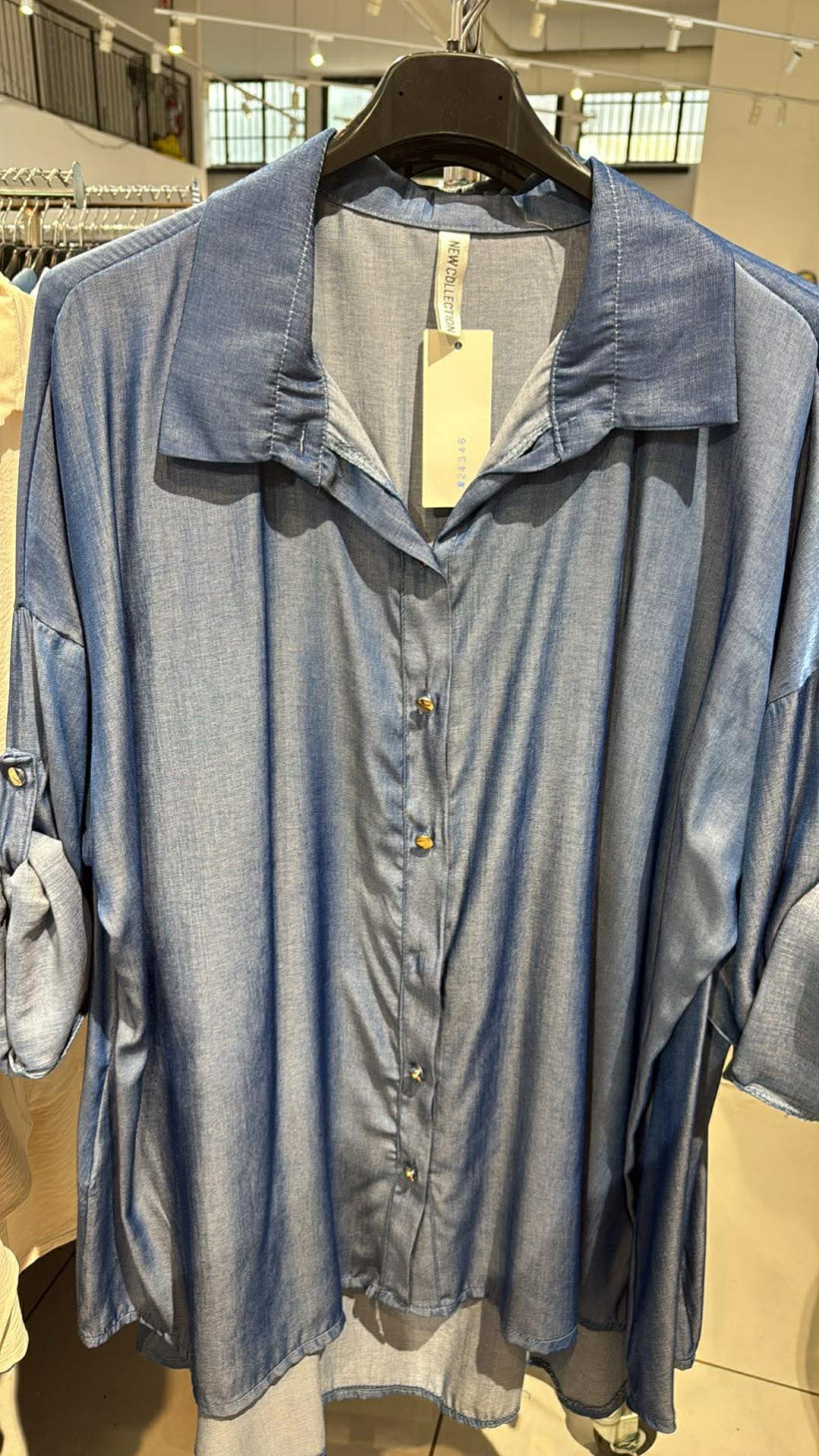 Italia nr.9 - Koszula  jednokolorowa rozpinana - ciemna