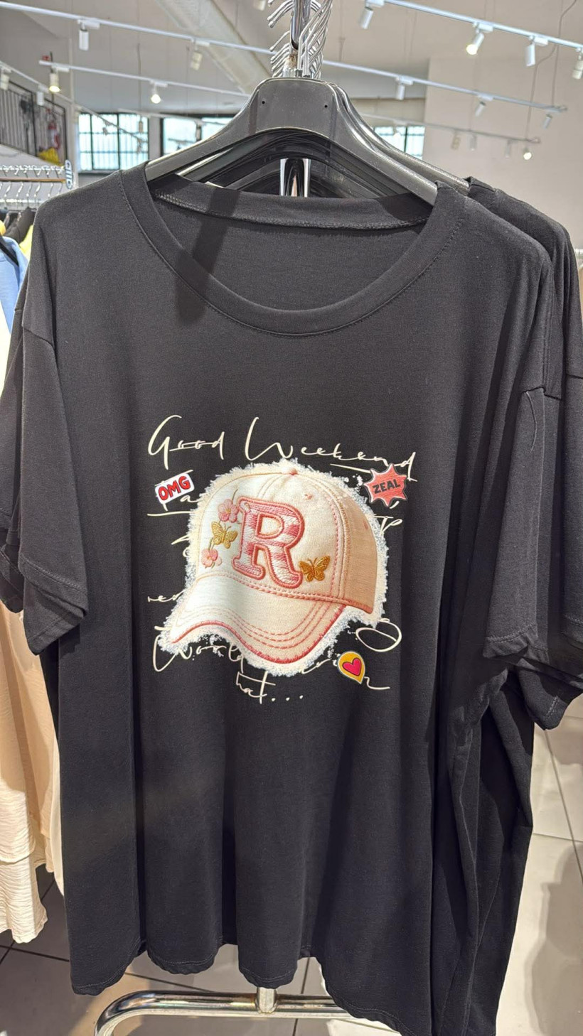 Italia nr 9 - Tunika z aplikacją, krótki rękaw - 24559 - czarna z czapką