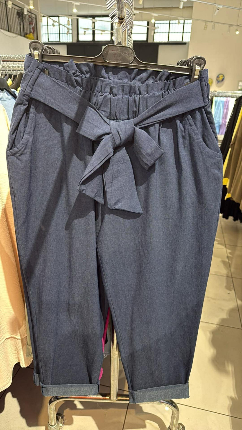 Italia nr.9 - Spodnie jednokolorowe - z  kokardą - granat