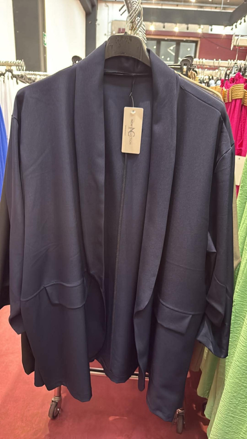 Italia nr.9 - Żakiet / narzutka jednokolorowa - 661657/661457 - granat