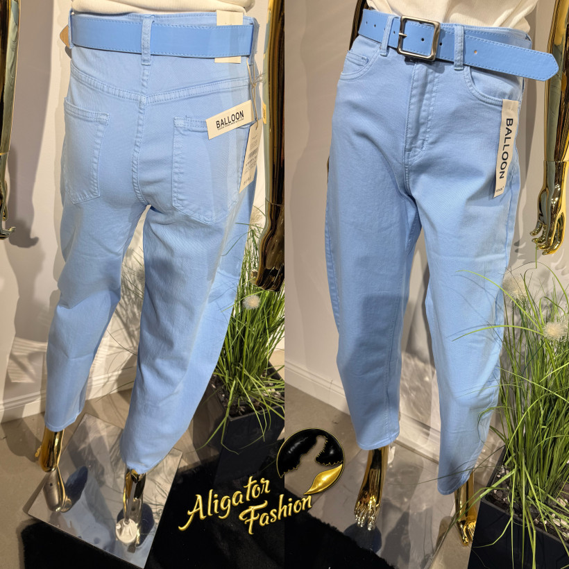 Spodnie ballony jeans niebieskie