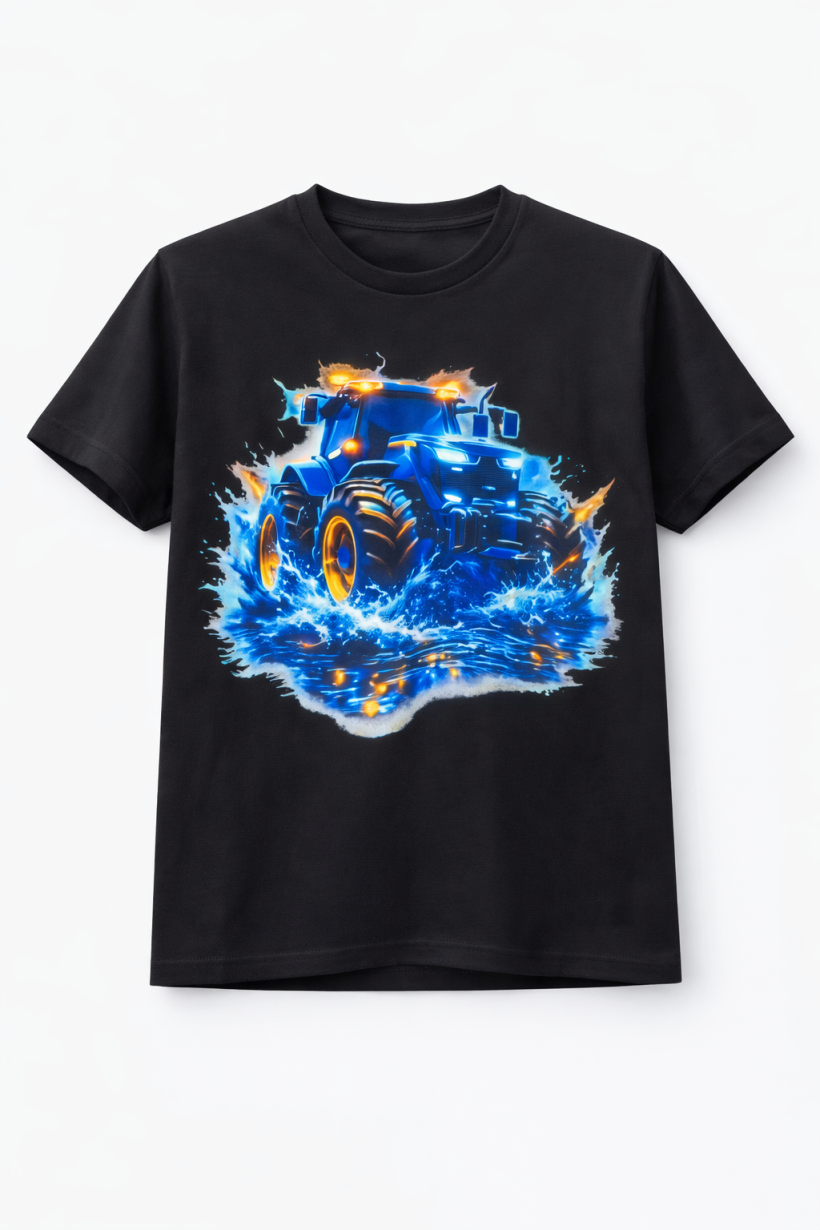 T-shirt dnz traktor woda czarny