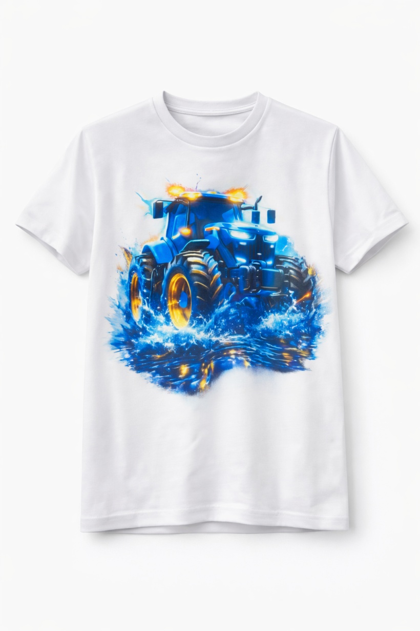 T-shirt dnz traktor woda biały