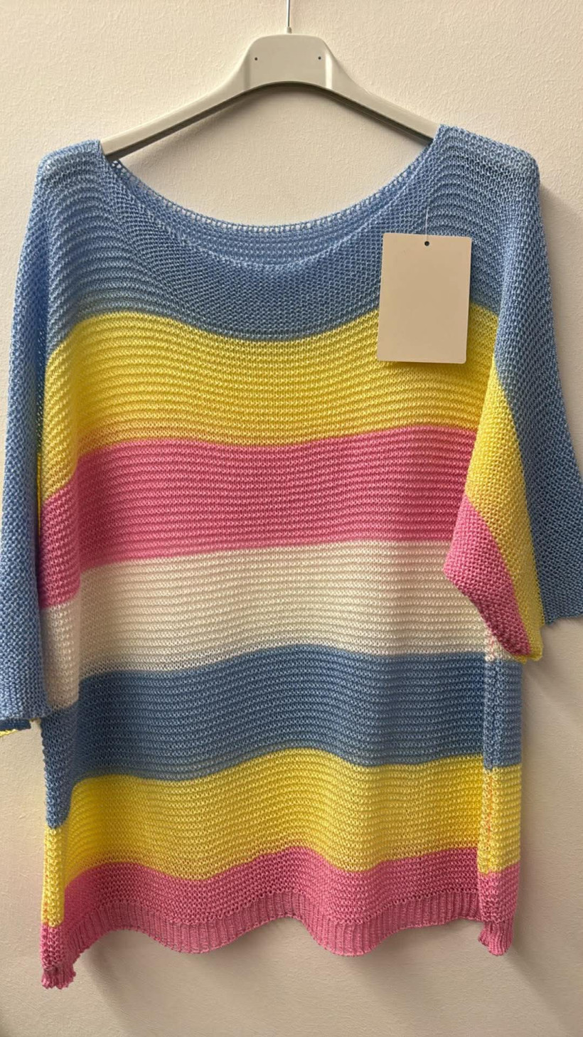 Italia nr.9 - Sweter niciakowy w pasy - 9530 - niebieski