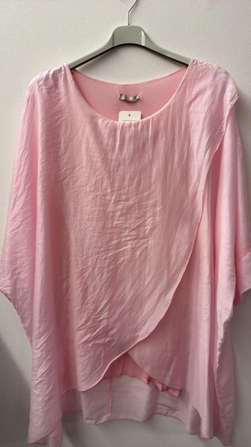 Italia nr.9 - Tunika jednokolorowa zakładana z podszewką - 07953 - róż pudrowy