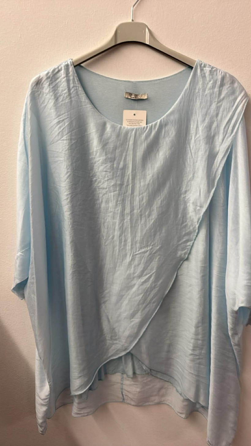 Italia nr.9 - Tunika  jednokolorowa zakładana z podszewką - 07953 - niebieski