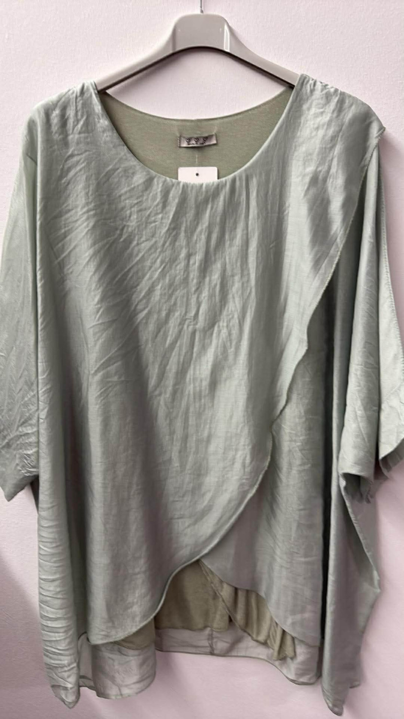 Italia nr.9 - Tunika jednokolorowa zakładana z podszewką - 07953 - oliwka