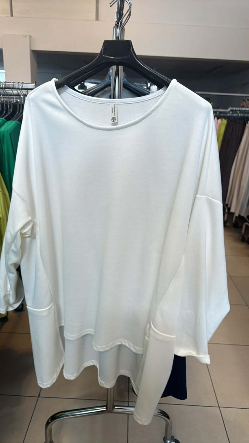 Italia nr.9 - Tunika jednokolorowa - 25282 - śmietankowy