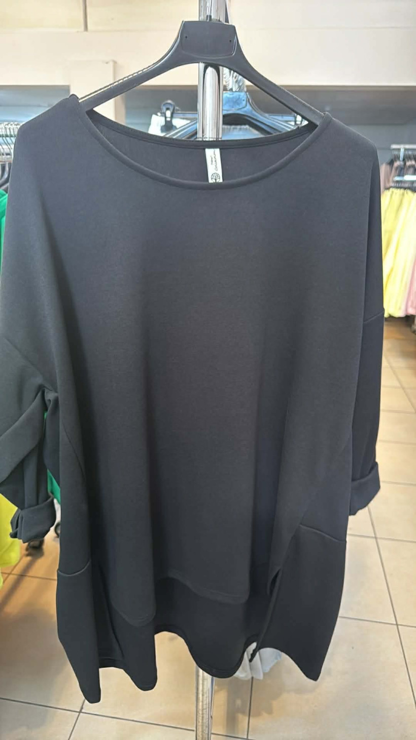 Italia nr.9 - Tunika jednokolorowa - 25282 - czarny