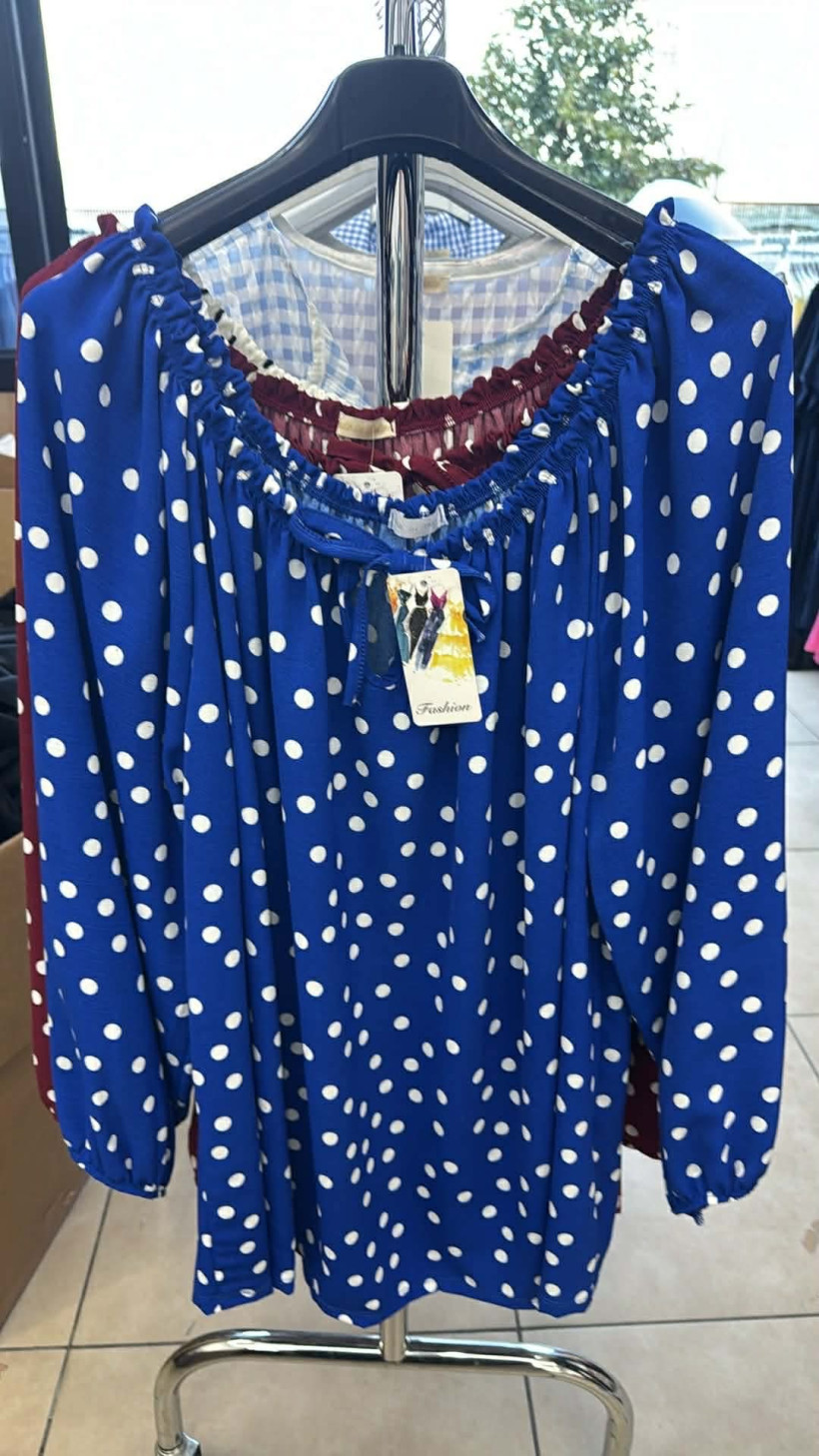 Italia nr.9 - Tunika / hiszpanka wzór kropki - 26027 - chabrowy