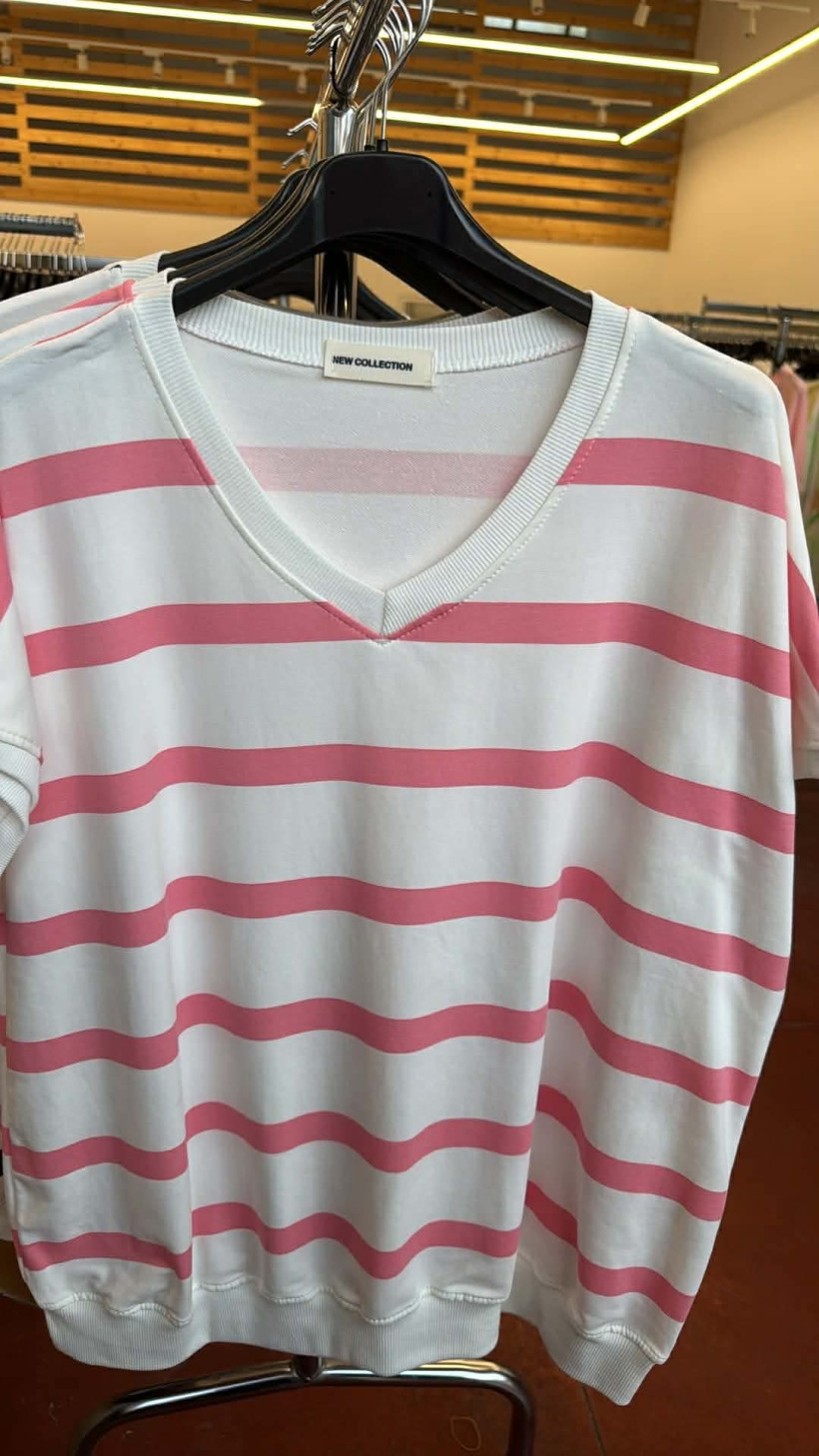 Italia nr.9 - Bluzka - wzór paski - 26211 - malina