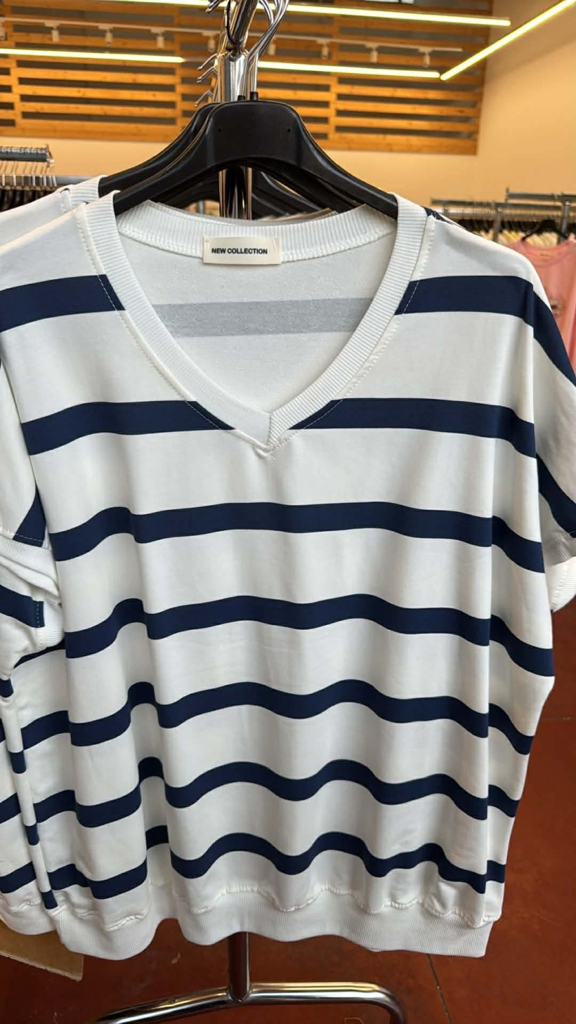 Italia nr.9 - Bluzka - wzór paski - 26211 - granat