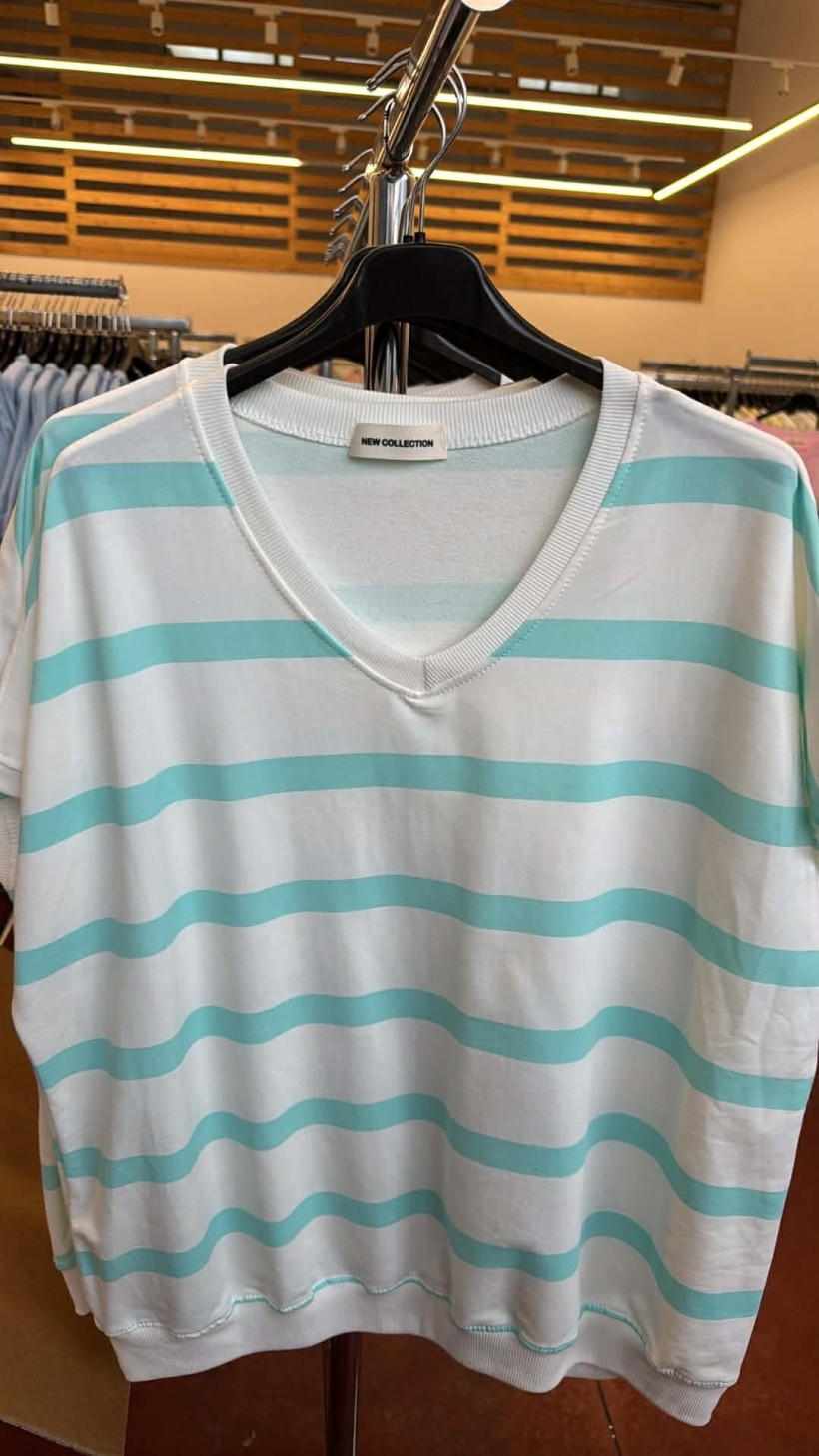 Italia nr.9 - Bluzka - wzór paski - 26211 - mięta