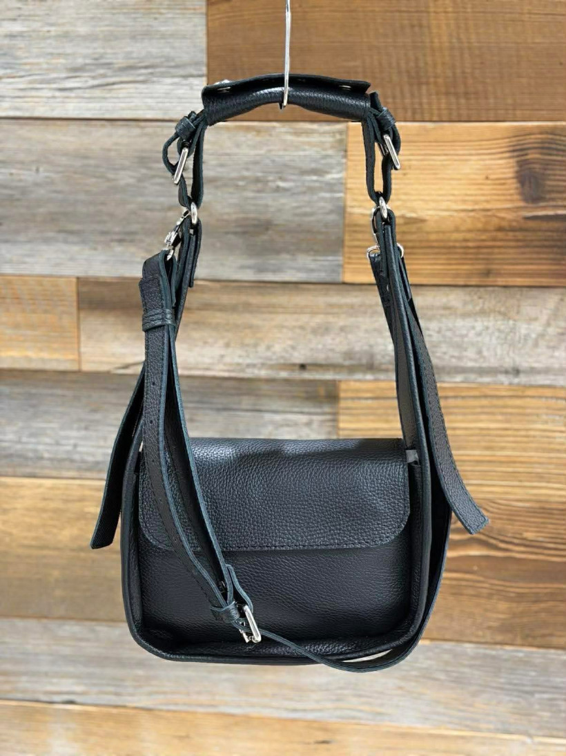 By o la la..! skórzana torebka z podwójnym paskiem