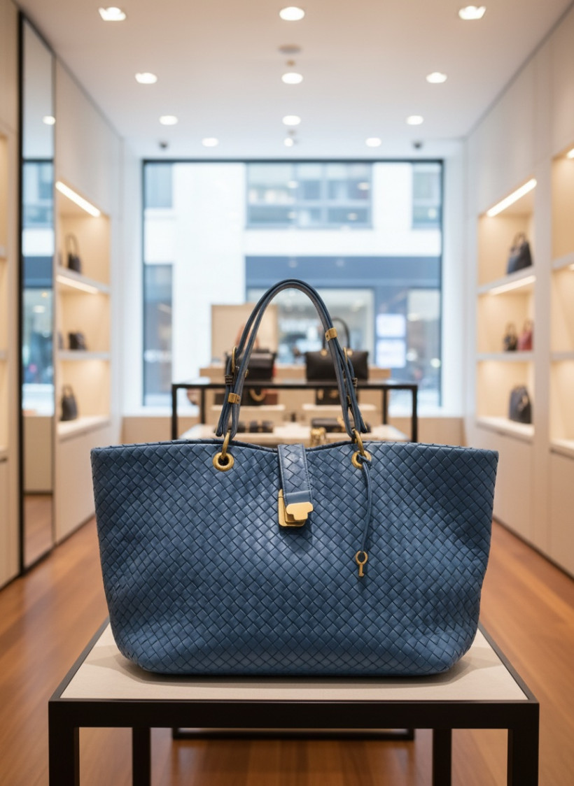 BOTTEGA VENETA IntercciatoTote Bag Blue