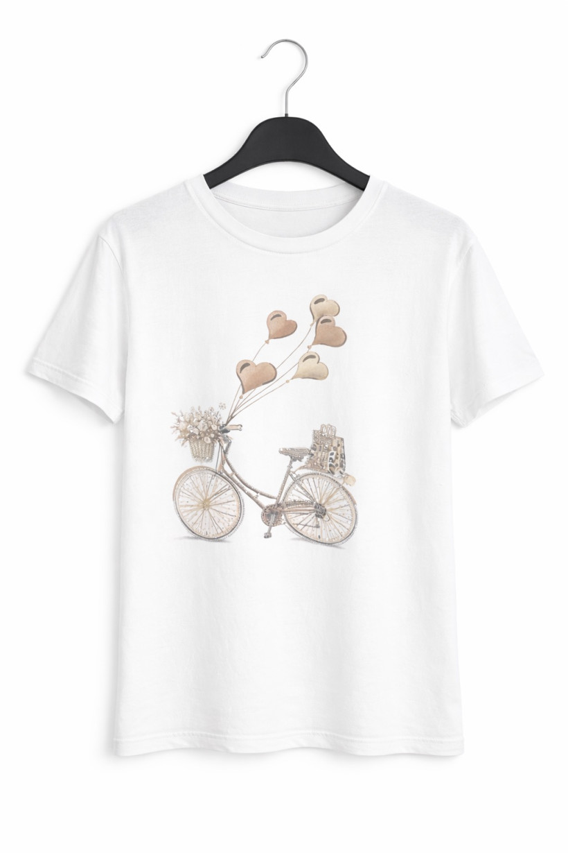 Bluzka z rowerem  balony beżowe