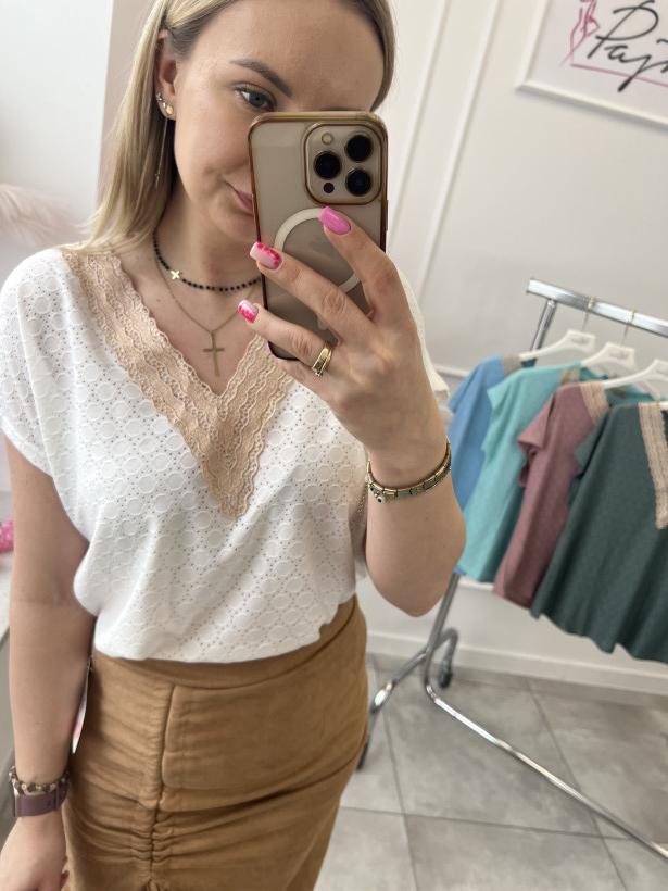 Bluzka ażurowa z haftem 14293