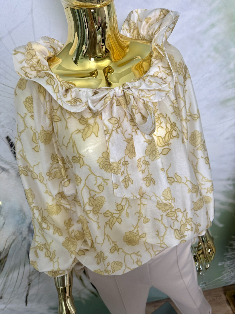 Wiosenna bluzka z kryzą  ‚Roses’ Minouu 