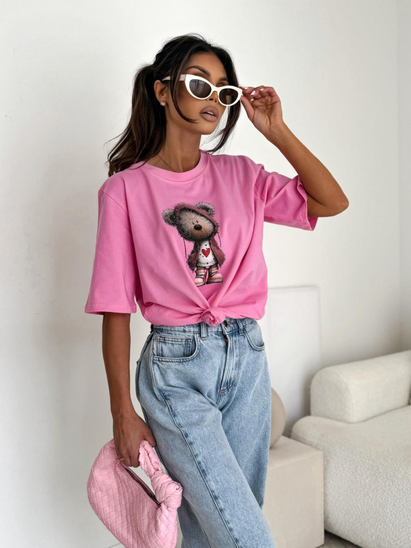 Koszulka cukierek okrągły dekolt, krótki rękaw Bocca BC97 słodki miś