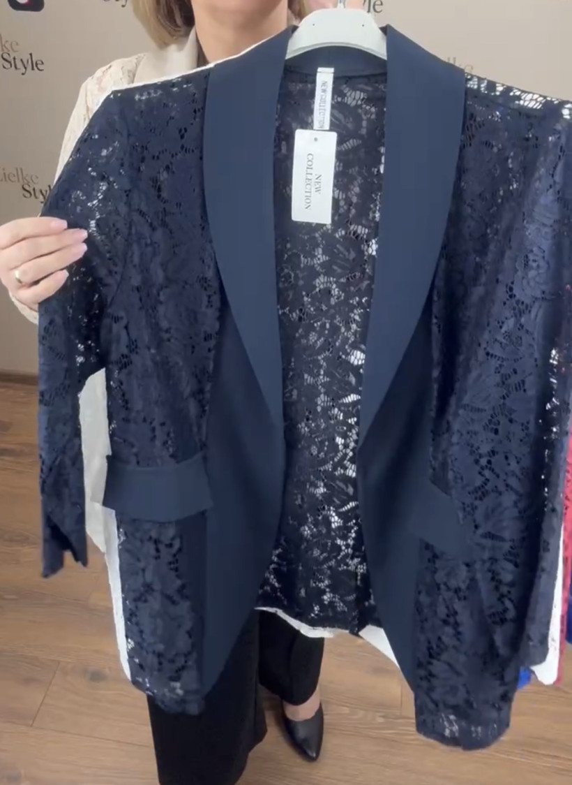 Italia nr 9 - Narzutka / żakiet koronkowy - 2989 - granat