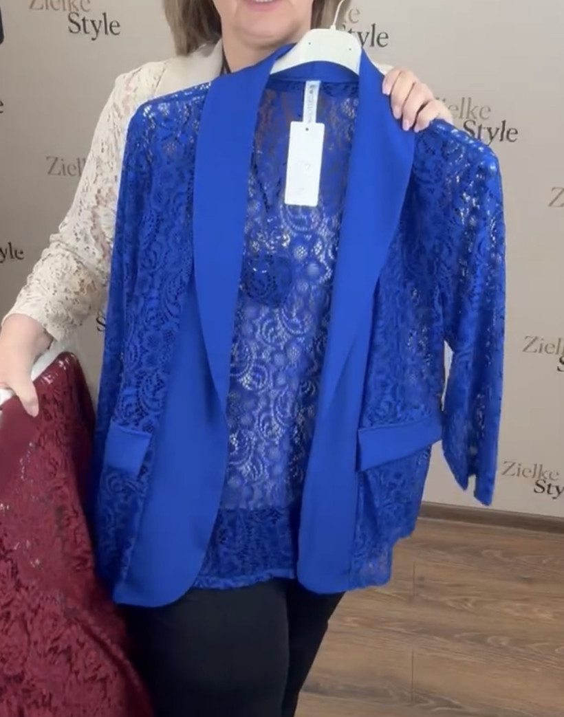 Italia nr 9 - Narzutka / żakiet koronkowy - 2989 - chaber