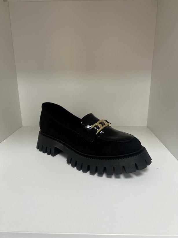 KATOWICE- buty DANTEX 318 CK/TR czarne z klamra