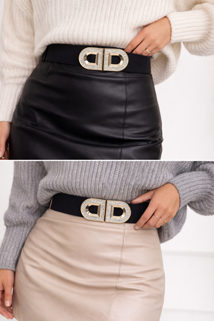 PASEK CEKINY D CZARNY