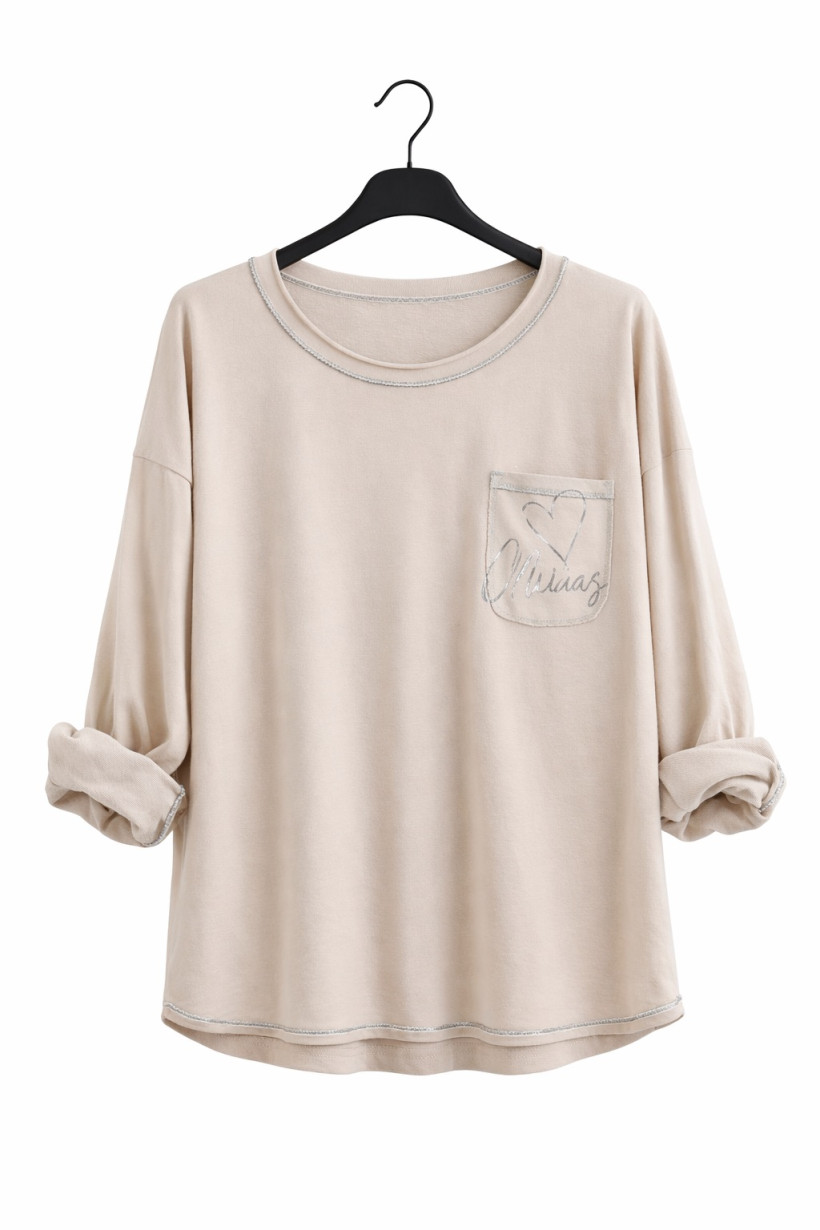 Bluzka beżowa z sercem 