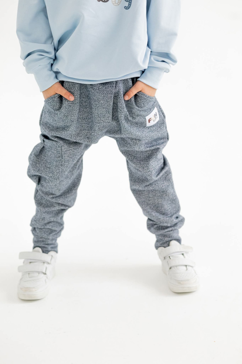 SPODNIE BOJÓWKI MELANŻ  DARK BLUE FUN KIDS