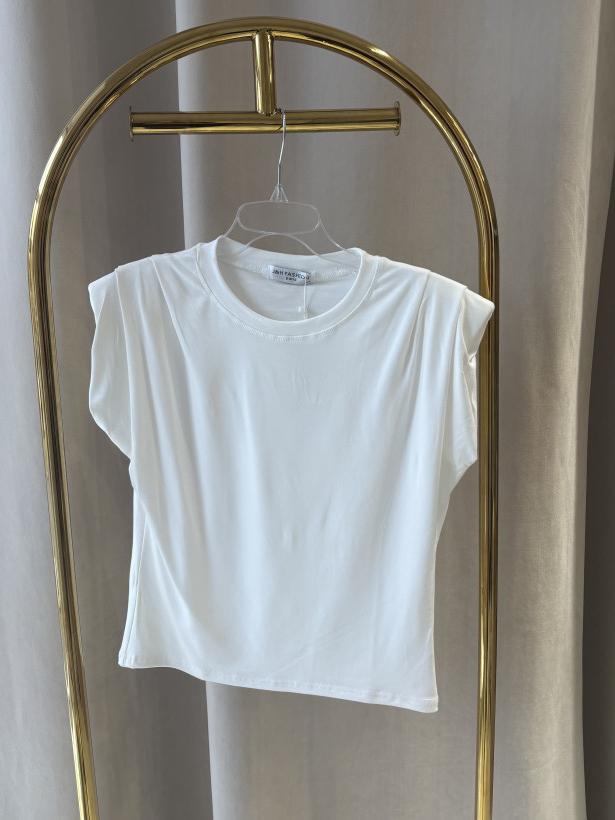 J&H BLUZKA KRÓTKI RĘKAW PODUCHY BIEL